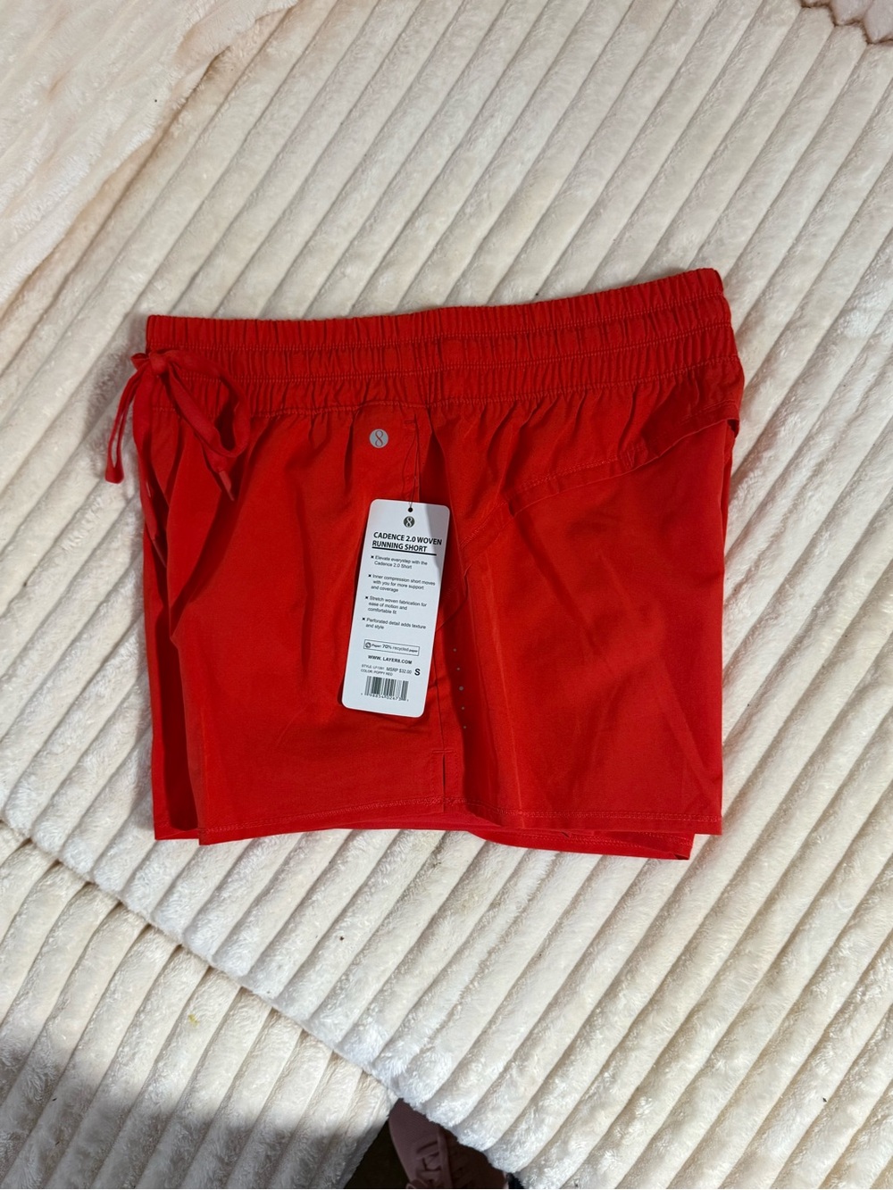 Layer 8 Red Athletic Shorts with Drawstring Waist NWT - Picture 3 of 8